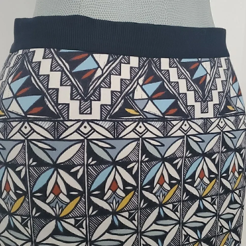 Tory Burch | Riviera Blue Acoma Stretch Geometric Skirt